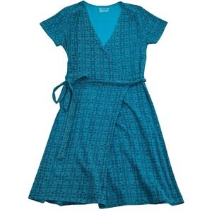 Chic Teal Patterned Mini Dress
